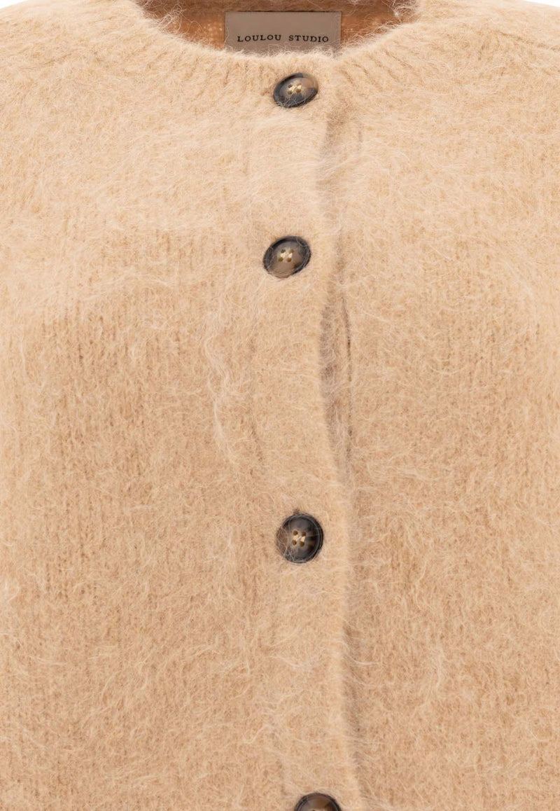 Loulou Studio Arsen Alpaca Blend Cardigan Beige ARSENBEIGE MELANGE_74352