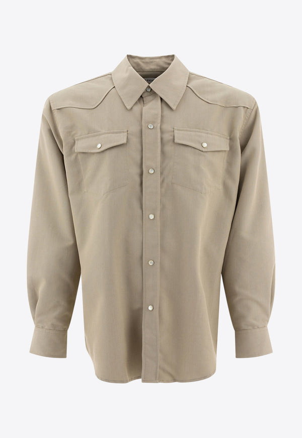 Our Legacy Frontier Buttoned Shirt Green M4242FLLUCID PISTACHIO RURAL WOOL_74418