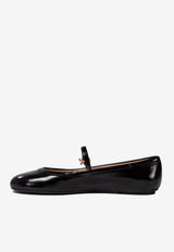 Gianvito Rossi Carla Patent Leather Ballet Flats Black G2222305GOMBLACK_74497