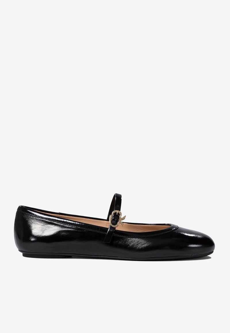 Gianvito Rossi Carla Patent Leather Ballet Flats Black G2222305GOMBLACK_74497