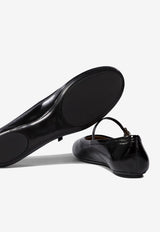 Gianvito Rossi Carla Patent Leather Ballet Flats Black G2222305GOMBLACK_74497