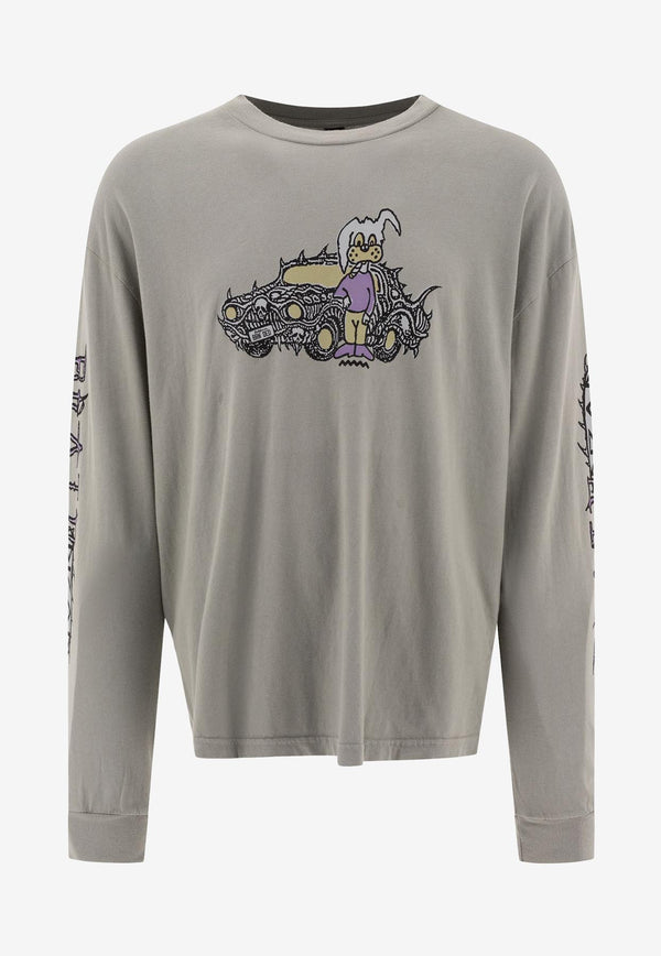 Brain Dead Bio Dog Long-Sleeved T-shirt Green F24T01004089SEAGRASS_74707