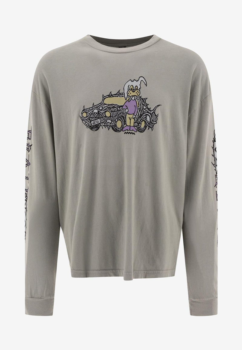 Brain Dead Bio Dog Long-Sleeved T-shirt Green F24T01004089SEAGRASS_74707