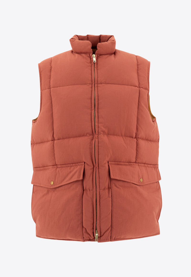 Beams Plus Zip-Up Padded Vest Red 3806011213945_74787
