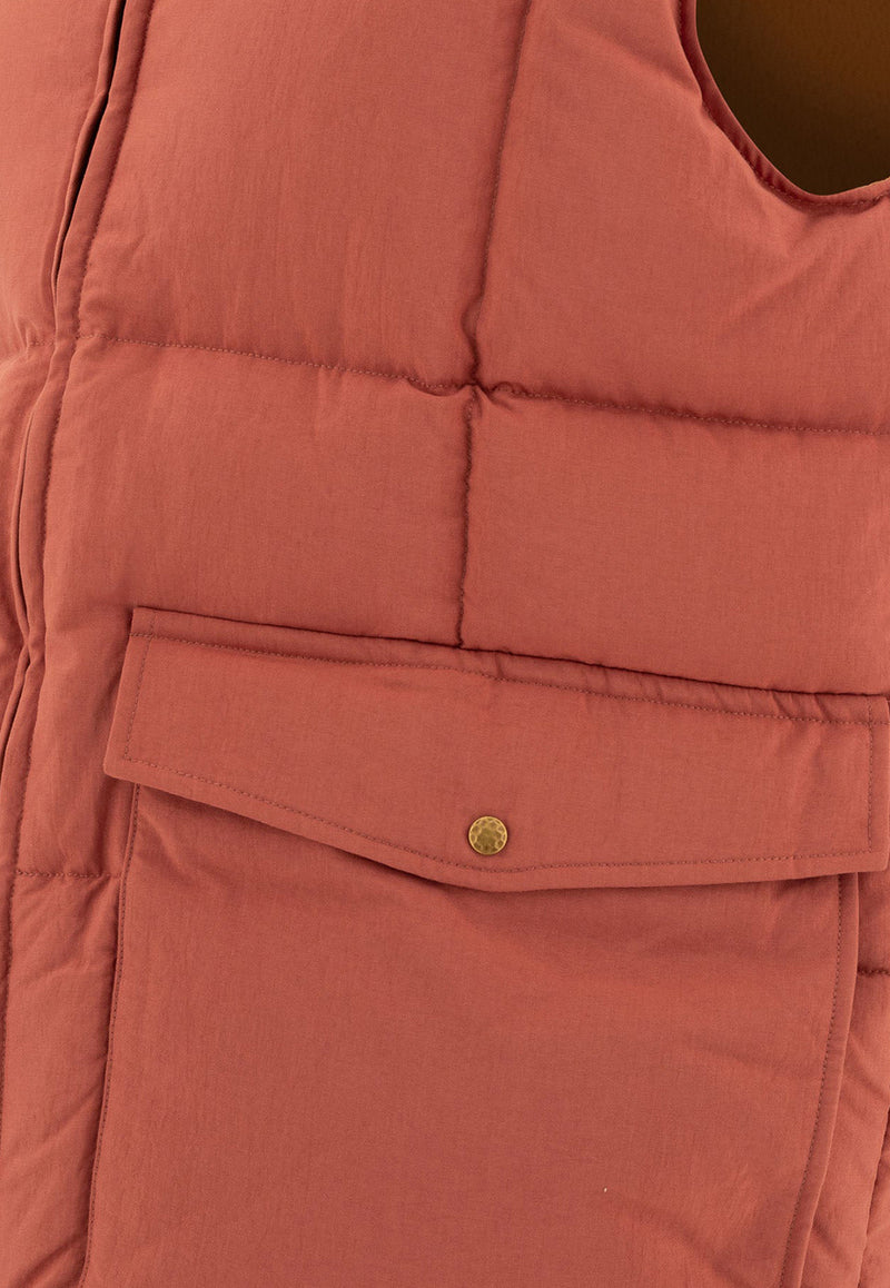 Beams Plus Zip-Up Padded Vest Red 3806011213945_74787