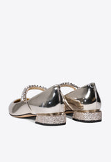 Jimmy Choo Bing Crystal-Strap Ballerina Flats BING PUMP FLATJBZGOLD/SAND_74956 Gold