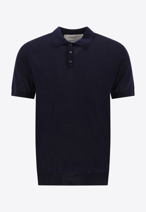 Golden Goose DB Wool Knit Polo T-shirt Blue GMP01412P00104150501_75229