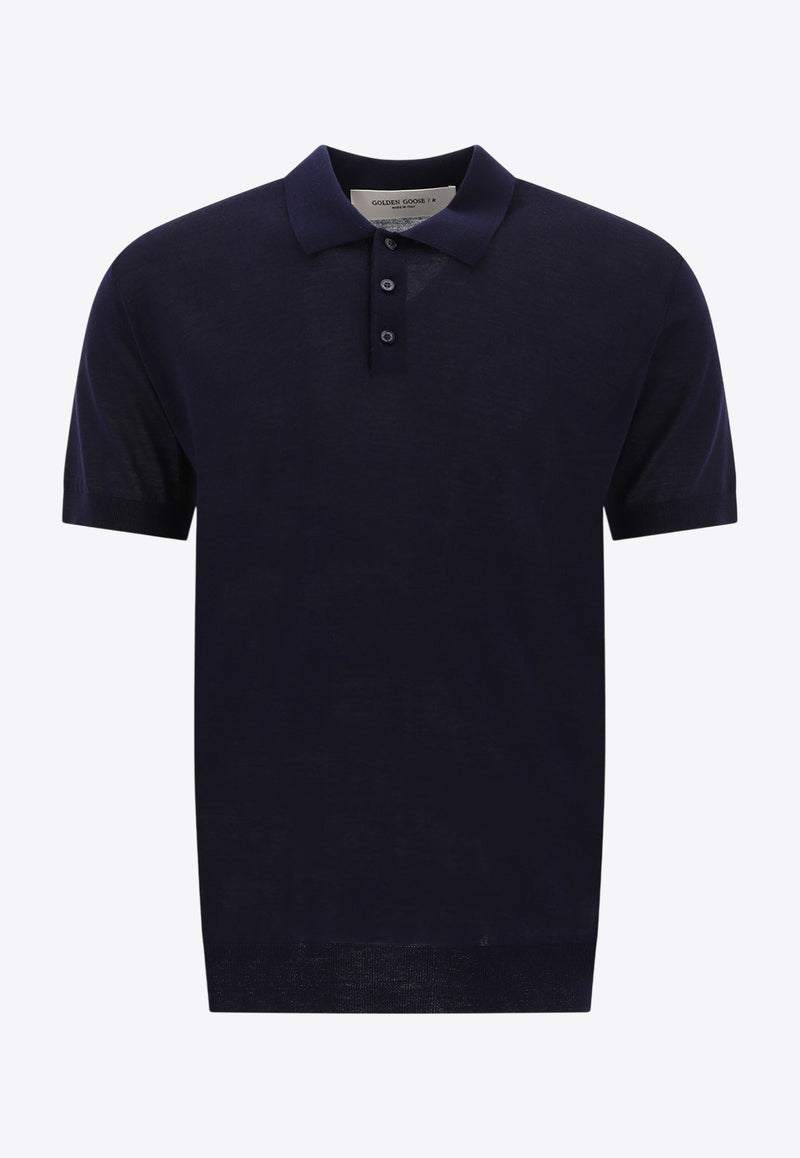 Golden Goose DB Wool Knit Polo T-shirt Blue GMP01412P00104150501_75229