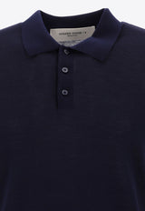 Golden Goose DB Wool Knit Polo T-shirt Blue GMP01412P00104150501_75229