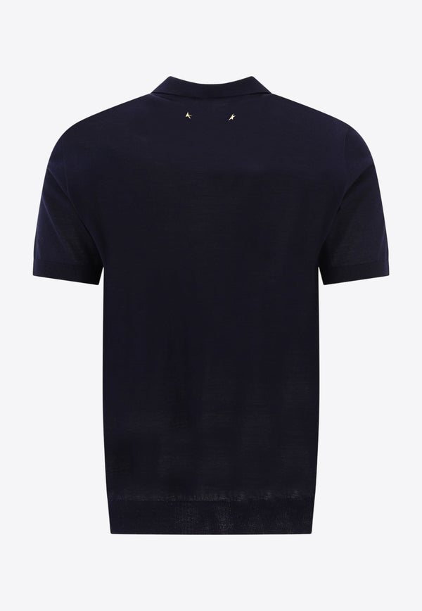 Golden Goose DB Wool Knit Polo T-shirt Blue GMP01412P00104150501_75229