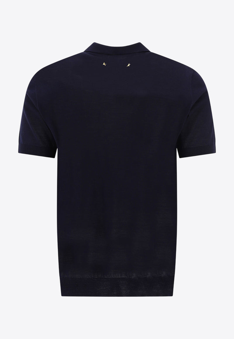 Golden Goose DB Wool Knit Polo T-shirt Blue GMP01412P00104150501_75229
