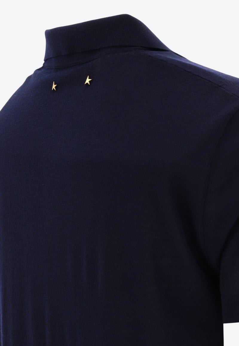Golden Goose DB Wool Knit Polo T-shirt Blue GMP01412P00104150501_75229