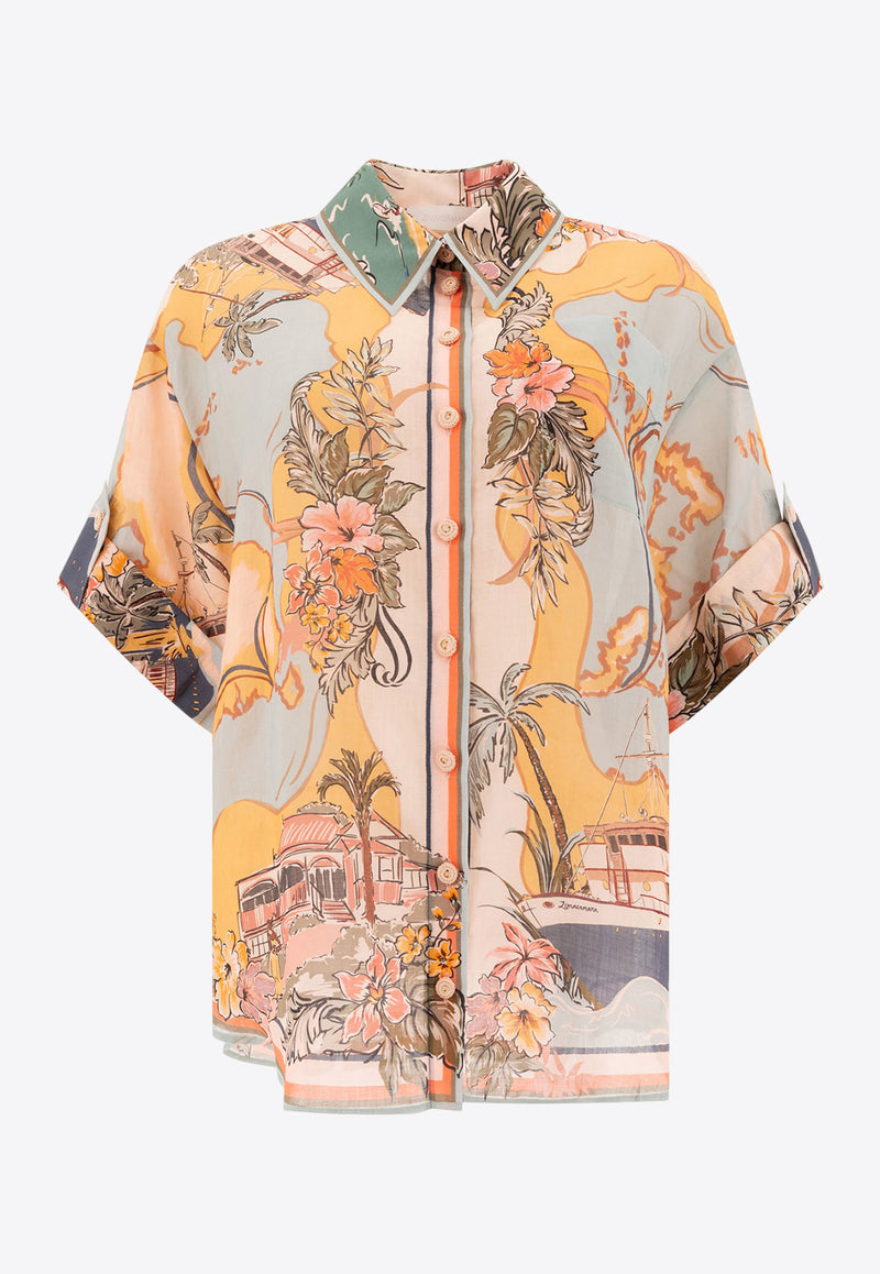 Zimmermann Tallow Short-Sleeved Shirt 1785TRS253NAUMP_75223