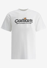 Carhartt Wip Label Script Print T-shirt White I03442102.XX_75302