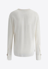 Alexander McQueen Scarf-Neck Silk Blouse 814400QBAAF9016_75575