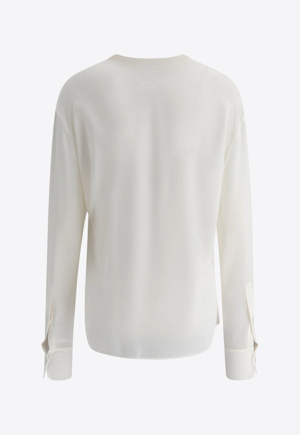 Alexander McQueen Scarf-Neck Silk Blouse 814400QBAAF9016_75575