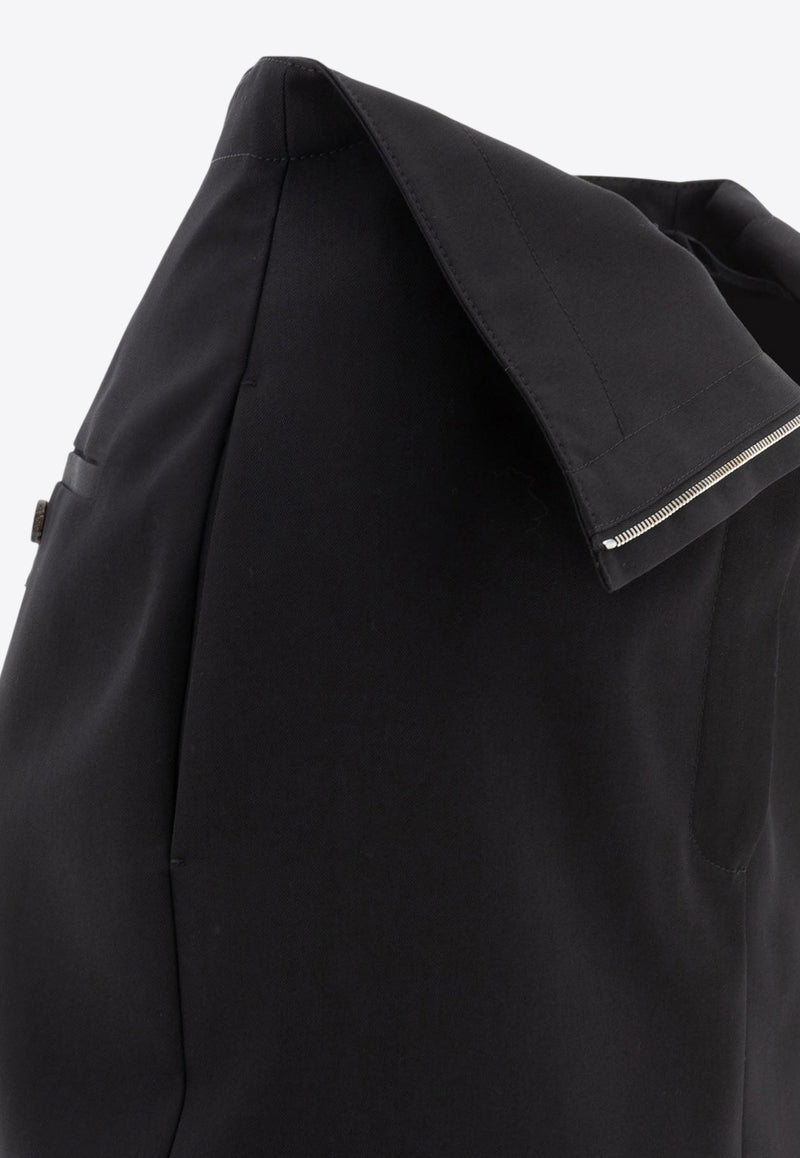 Alexander McQueen Foldover Midi Skirt Black 813474QJADA1000_75647