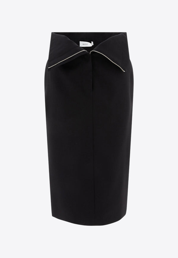 Alexander McQueen Foldover Midi Skirt Black 813474QJADA1000_75647