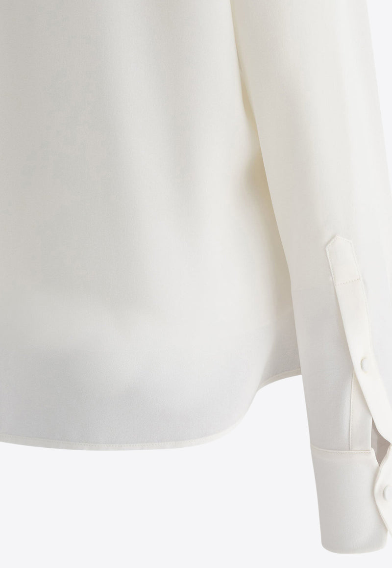 Alexander McQueen Scarf-Neck Silk Blouse 814400QBAAF9016_75575