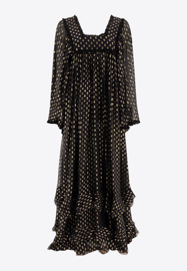 Chloé Patterned Silk Maxi Dress Black 25SRO50414001_75620