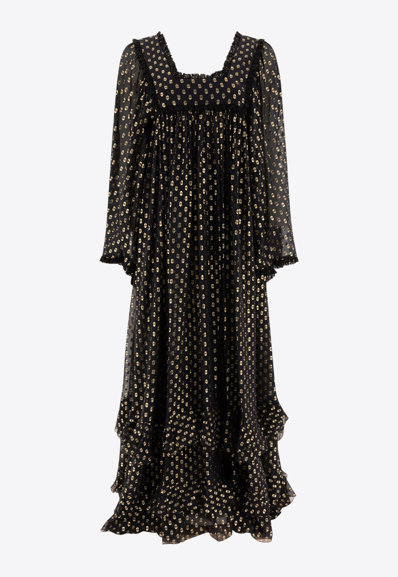 Chloé Patterned Silk Maxi Dress Black 25SRO50414001_75620