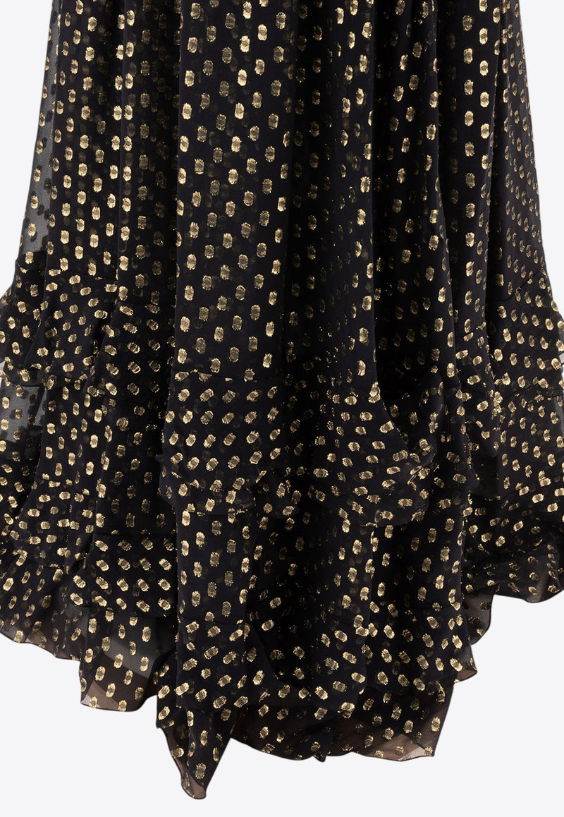 Chloé Patterned Silk Maxi Dress Black 25SRO50414001_75620