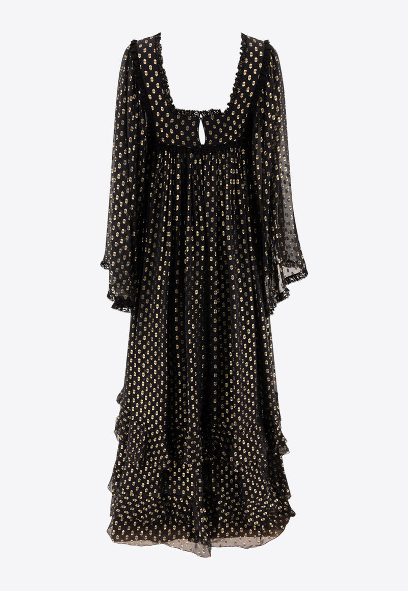 Chloé Patterned Silk Maxi Dress Black 25SRO50414001_75620