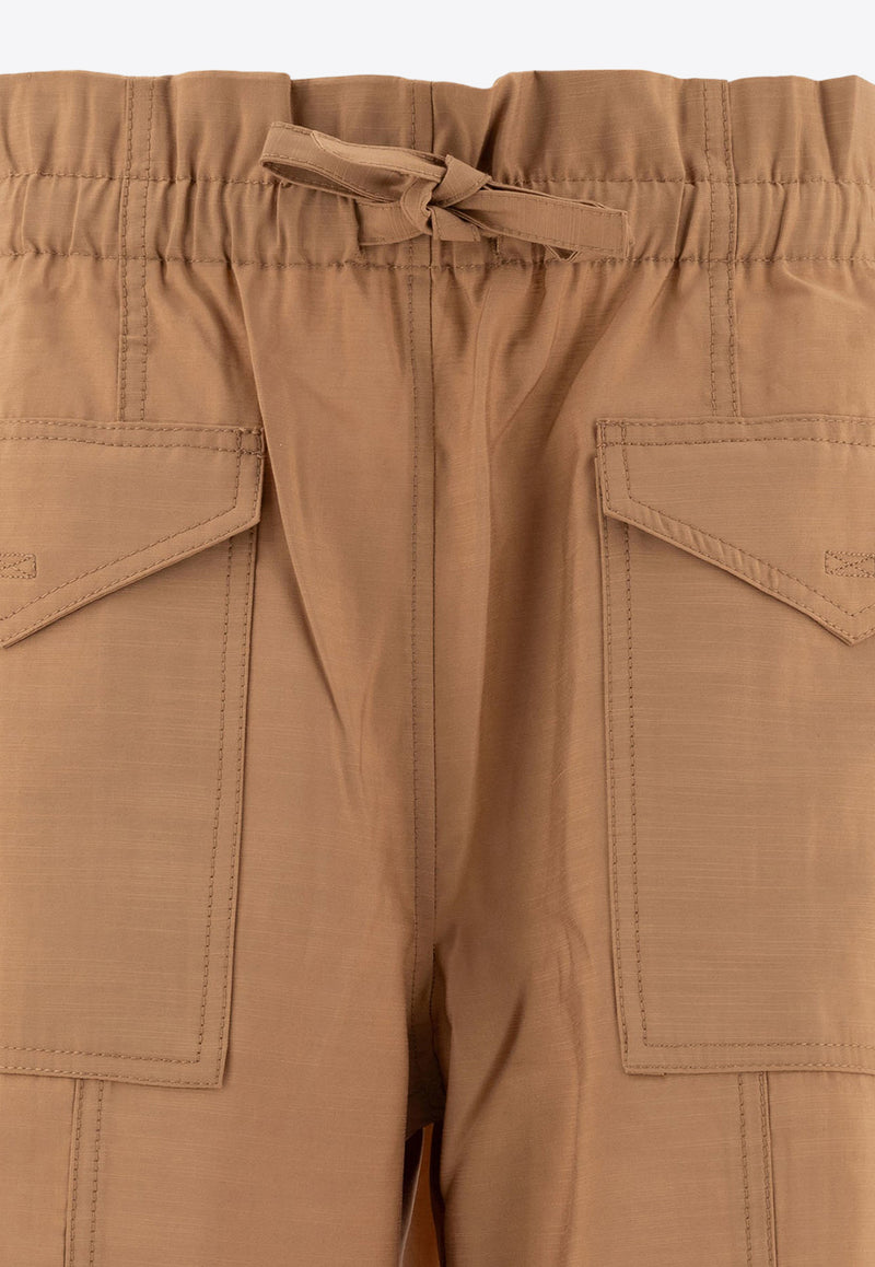 GANNI High-Waist Cargo Pants W0331177_75611 Beige