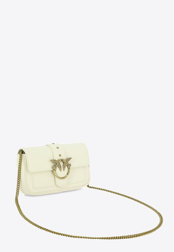 PINKO Pocket Love Soft Leather Shoulder Bag White 100061A0F1Z14Q_75595
