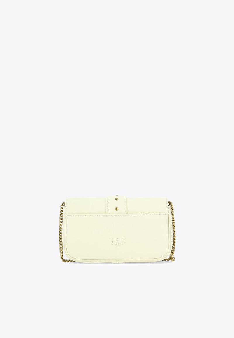 PINKO Pocket Love Soft Leather Shoulder Bag White 100061A0F1Z14Q_75595