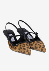 Jimmy Choo Didi 45 Leopard Print Slingback Pumps Beige DIDI 45BXRNATURAL/BLACK_75751