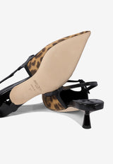 Jimmy Choo Didi 45 Leopard Print Slingback Pumps Beige DIDI 45BXRNATURAL/BLACK_75751