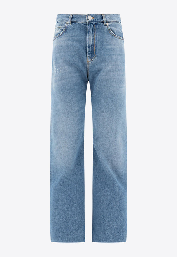 PINKO Washed Wide-Leg Jeans Blue 101733A2DZPJV_75847