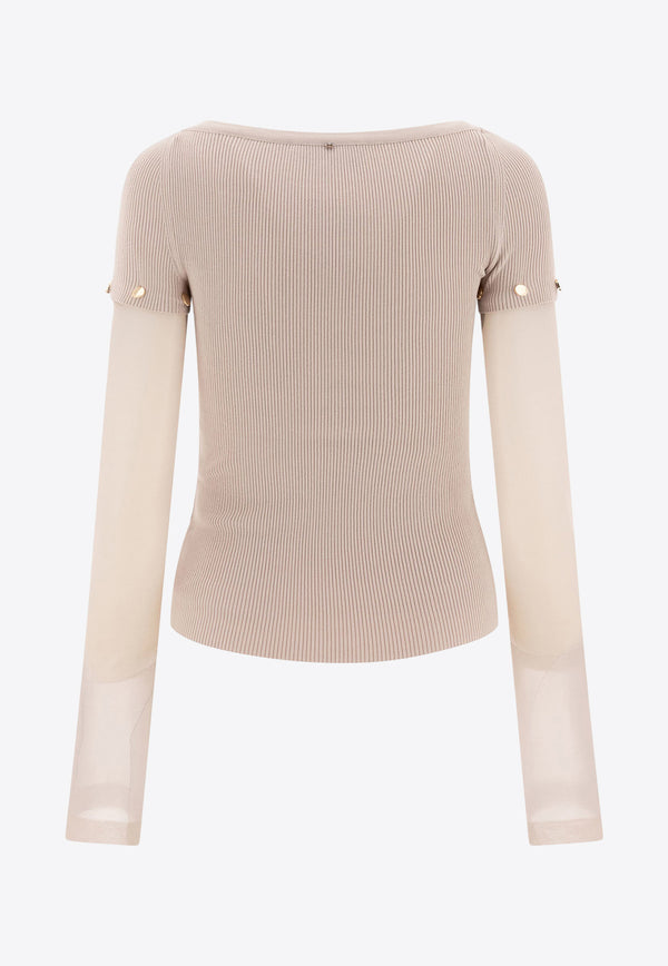 Sportmax Alcide Knit Top 2512361111600ALCIDE003_75778 Beige