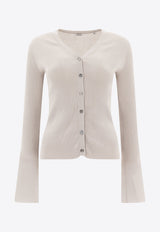 Aspesi Ribbed Buttoned Cardigan White 3494P3311180_76192_TH