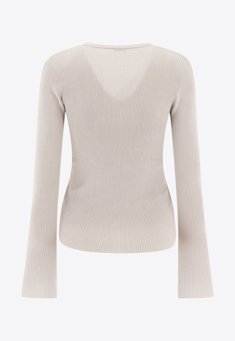 Aspesi Ribbed Buttoned Cardigan White 3494P3311180_76192_TH