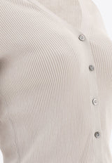 Aspesi Ribbed Buttoned Cardigan White 3494P3311180_76192_TH