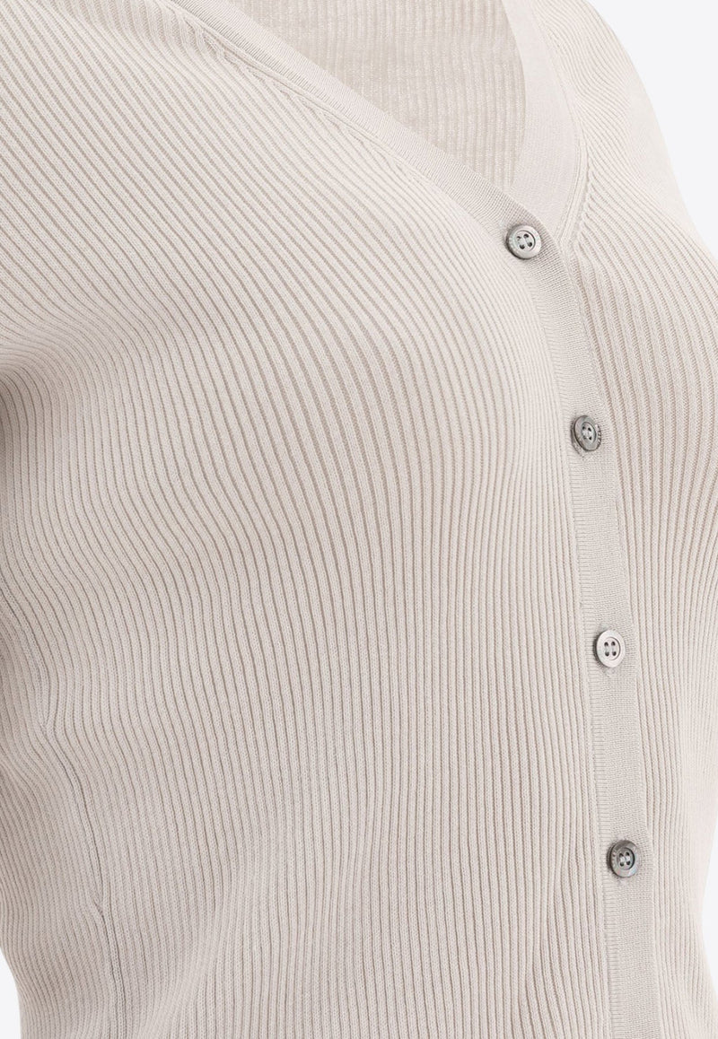 Aspesi Ribbed Buttoned Cardigan White 3494P3311180_76192_TH