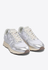 PINKO Zoe Metallic Leather Low-Top Sneakers Silver SS0087P085ZZF_76408