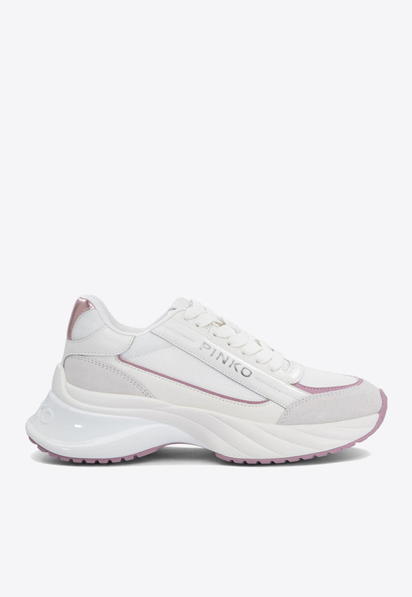 PINKO Ariel Leather and Suede Low-Top Sneakers White SS0031P075ZN3_76409