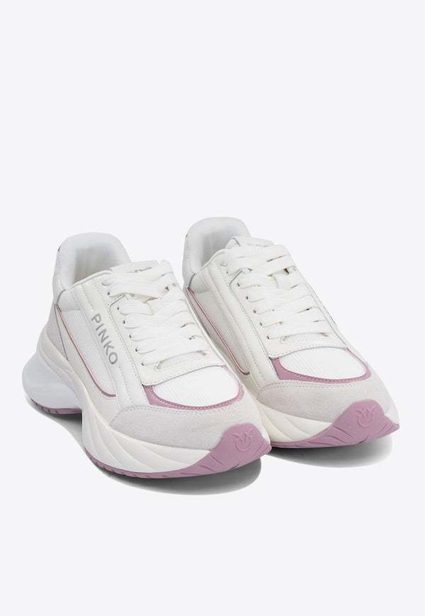 PINKO Ariel Leather and Suede Low-Top Sneakers White SS0031P075ZN3_76409