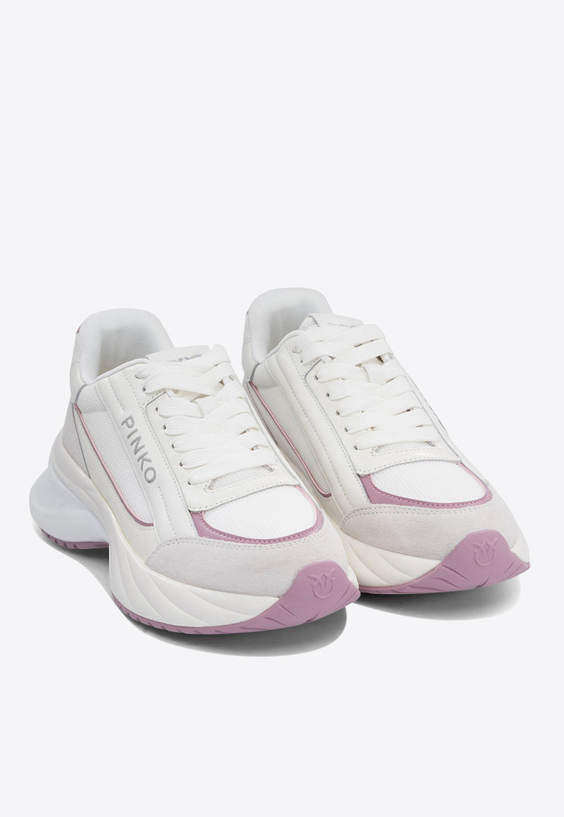 PINKO Ariel Leather and Suede Low-Top Sneakers White SS0031P075ZN3_76409