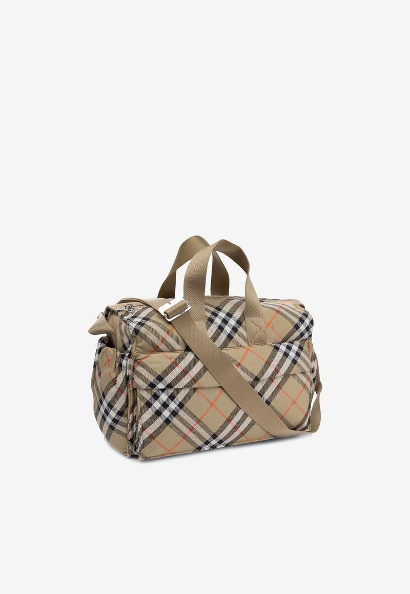 Burberry Kids Babies All-Over Check Changing Bag Beige 8100214_76443