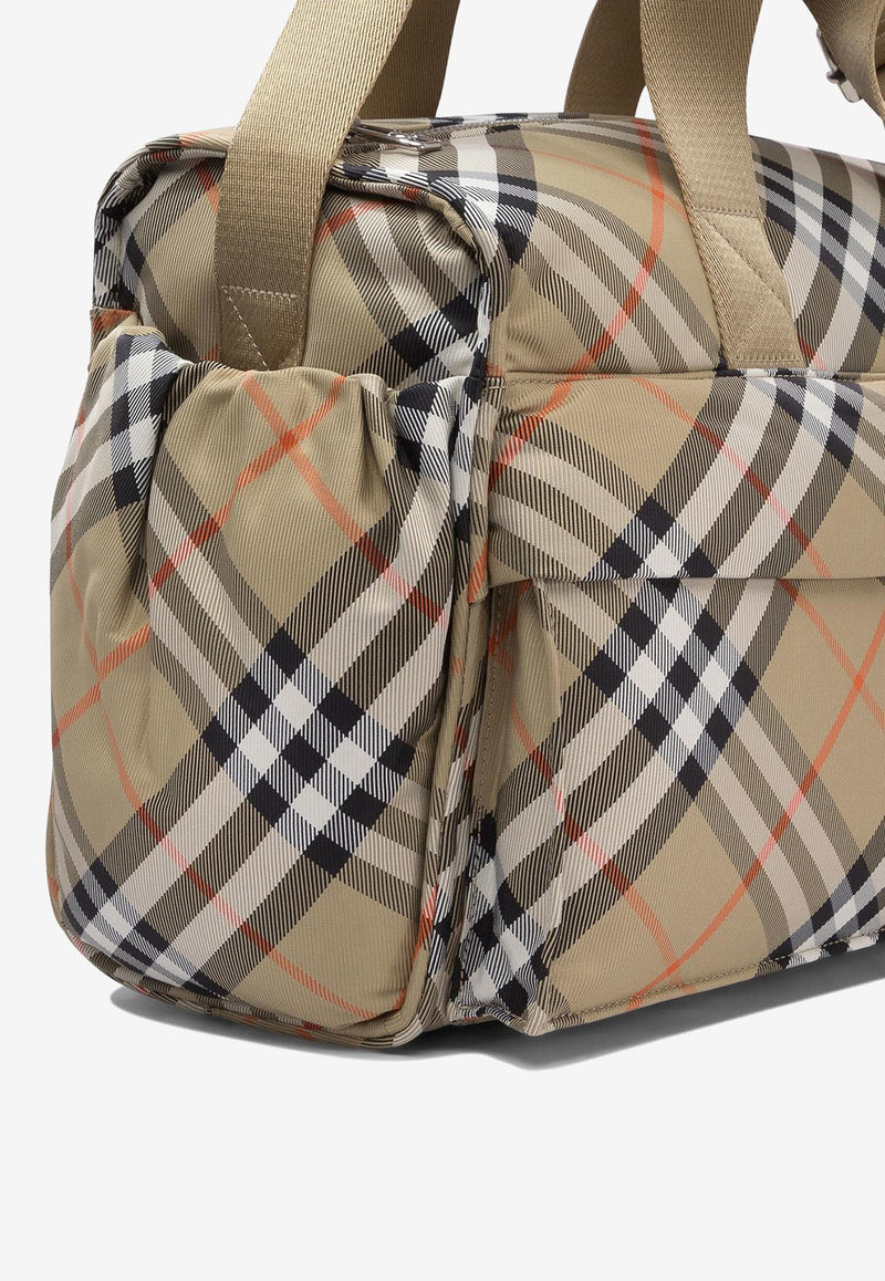 Burberry Kids Babies All-Over Check Changing Bag Beige 8100214_76443