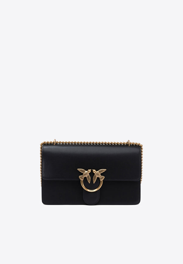 PINKO Classic Love Leather Crossbody Bag Black 100941A0F1Z99Q_76450