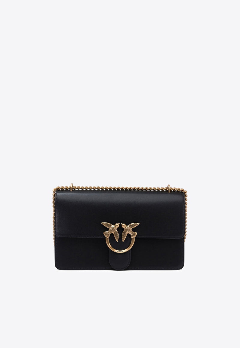 PINKO Classic Love Leather Crossbody Bag Black 100941A0F1Z99Q_76450