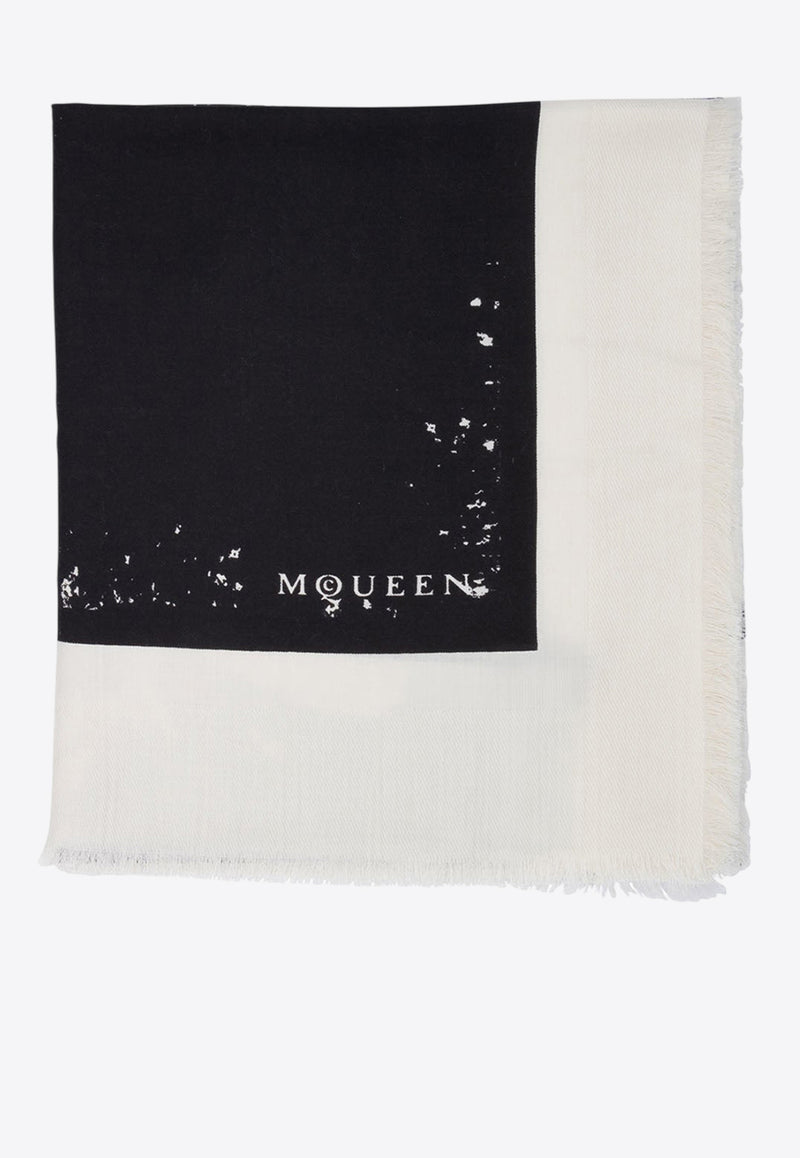 Alexander McQueen Skull-Print Silk Scarf 8147693643Q9260_76530