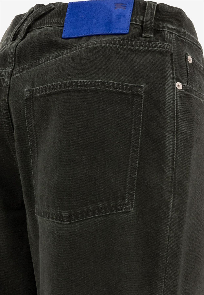 Burberry Logo Patch Straight Jeans Black 8101264_76567