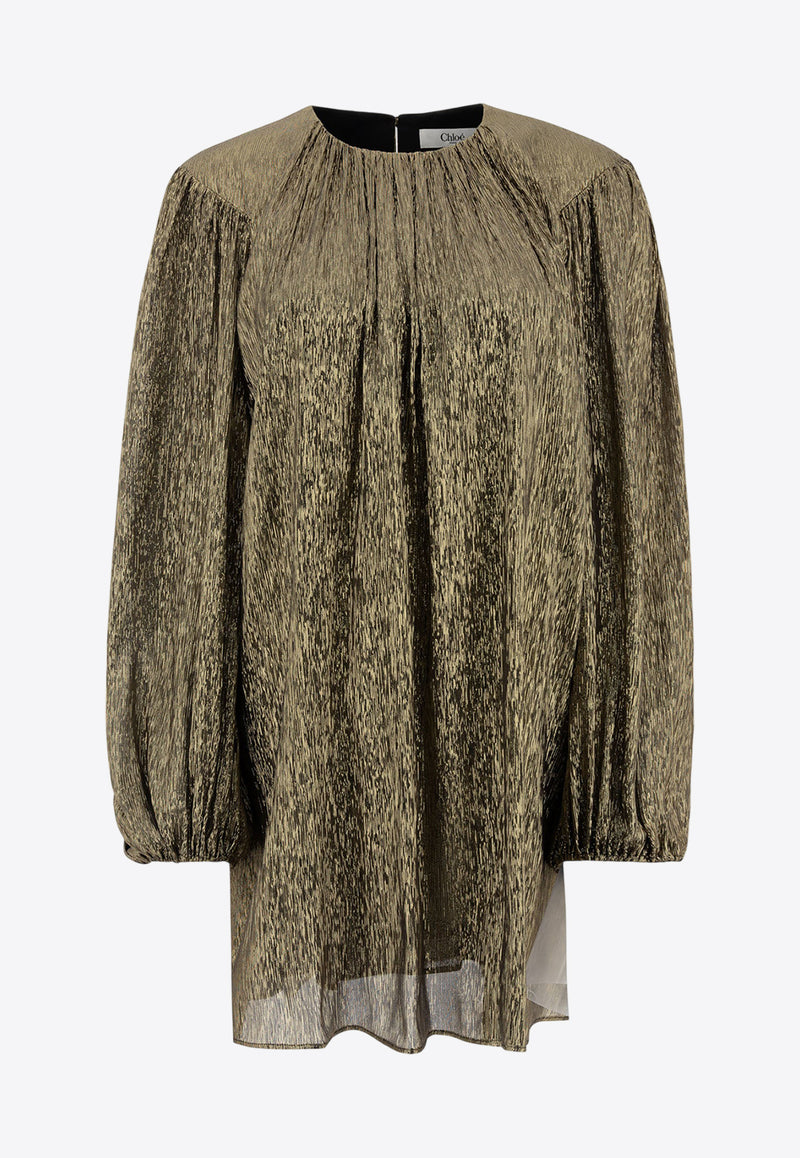 Chloé Silk Mini Dress Gold 25SRO14298OYY_76513