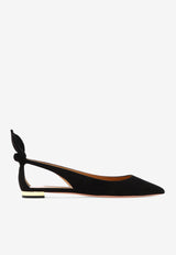 Aquazzura Bow Tie Suede Ballet Flats Black DENFLAB0SUE000_76703
